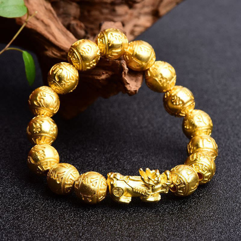 Feng Shui PiXiu Om Mani Padme Hum Carved Wealth Bracelet