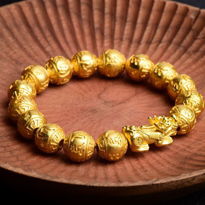 Feng Shui PiXiu Om Mani Padme Hum Carved Wealth Bracelet