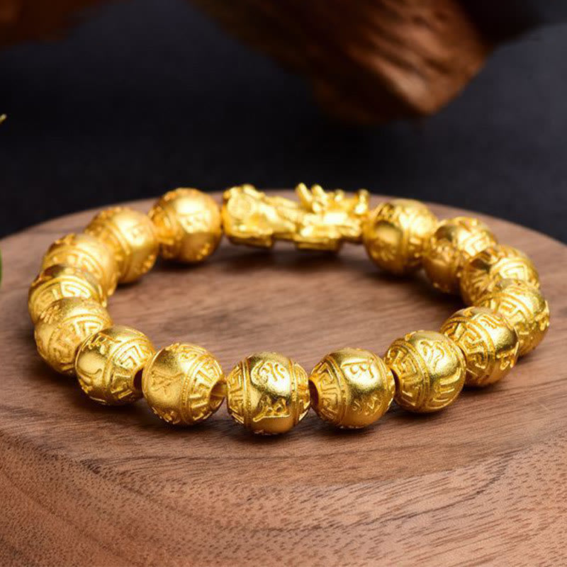 Feng Shui PiXiu Om Mani Padme Hum Carved Wealth Bracelet