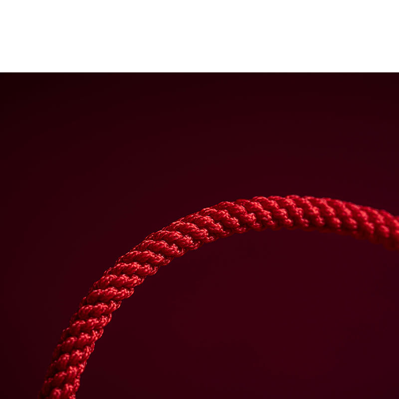 Fortune Jewel Handmade Cinnabar Ruyi Handle Fu Character PiXiu Blessing Red String Braided Bracelet