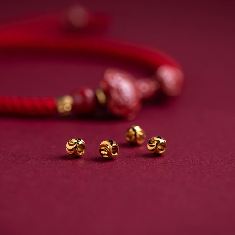 Fortune Jewel Handmade Cinnabar Ruyi Handle Fu Character PiXiu Blessing Red String Braided Bracelet