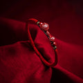 Fortune Jewel Handmade Cinnabar Ruyi Handle Fu Character PiXiu Blessing Red String Braided Bracelet