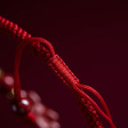 Fortune Jewel Handmade Cinnabar Ruyi Handle Fu Character PiXiu Blessing Red String Braided Bracelet