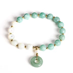 Fortune Jewel Jade Trochus Horseshoe Snail Peace Buckle Charm Abundance Bracelet