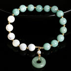 Fortune Jewel Jade Trochus Horseshoe Snail Peace Buckle Charm Abundance Bracelet