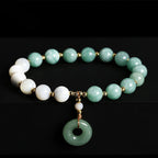 Fortune Jewel Jade Trochus Horseshoe Snail Peace Buckle Charm Abundance Bracelet