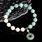 Fortune Jewel Jade Trochus Horseshoe Snail Peace Buckle Charm Abundance Bracelet