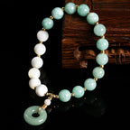 Fortune Jewel Jade Trochus Horseshoe Snail Peace Buckle Charm Abundance Bracelet