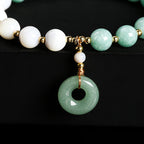Fortune Jewel Jade Trochus Horseshoe Snail Peace Buckle Charm Abundance Bracelet