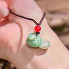 Fortune Jewel Chinese Zodiac Year of the Snake Natural Jade Luck Necklace Pendant