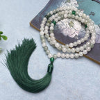 Fortune Jewel 108 Mala Beads Natural Tianshan Jade Tassel Luck Bracelet