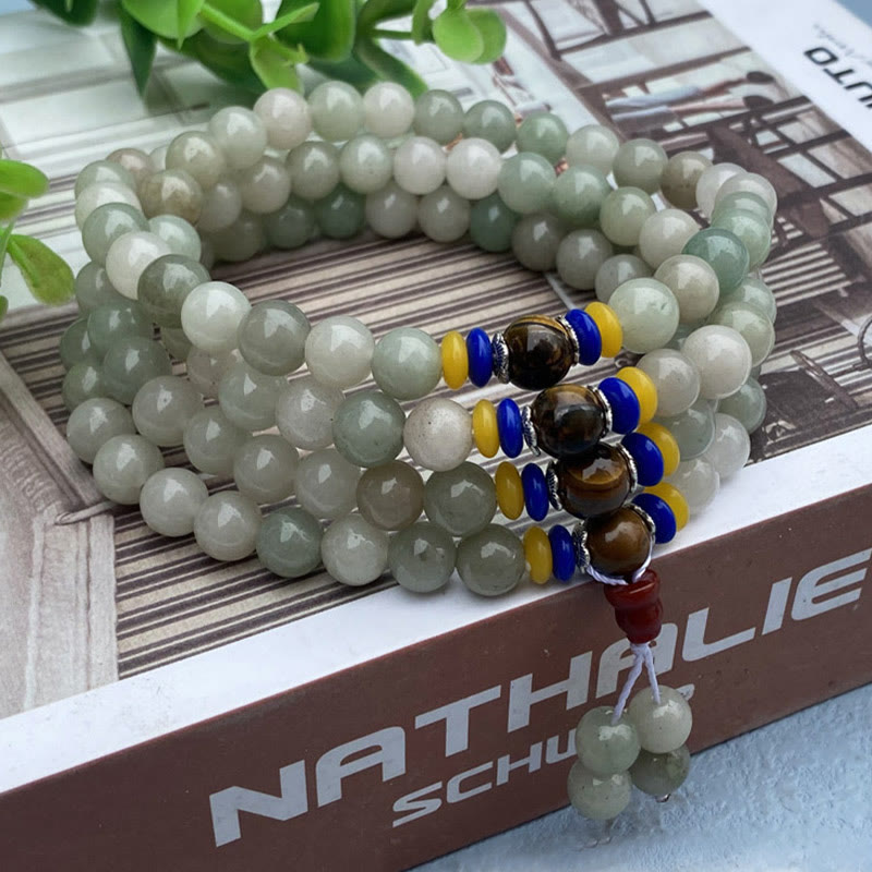 Fortune Jewel 108 Mala Beads Natural Shetai jade Luck Prosperity Bracelet