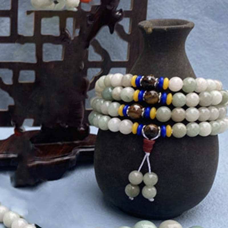 Fortune Jewel 108 Mala Beads Natural Shetai jade Luck Prosperity Bracelet