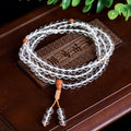 Fortune Jewel 108 Mala Beads Natural Stone White Crystal Sandalwood Healing Bracelet