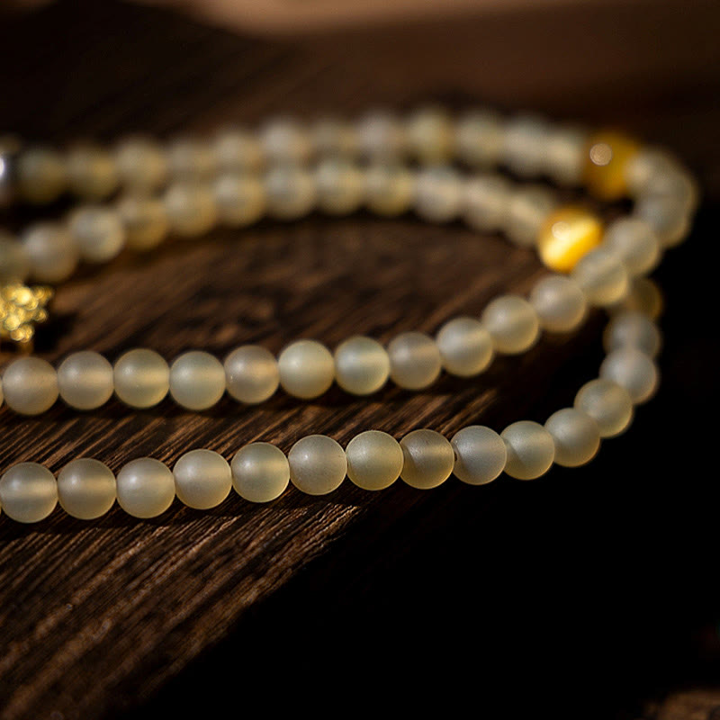 Fortune Jewel Tibet 108 Mala Beads Chinese Zodiac Natal Buddha Natural Sheep Horn Wealth Bracelet