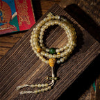 Fortune Jewel Tibet 108 Mala Beads Chinese Zodiac Natal Buddha Natural Sheep Horn Wealth Bracelet