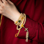 Fortune Jewel Tibet 108 Mala Beads Chinese Zodiac Natal Buddha Natural Sheep Horn Wealth Bracelet