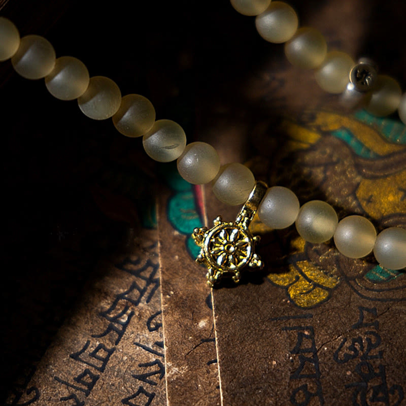 Fortune Jewel Tibet 108 Mala Beads Chinese Zodiac Natal Buddha Natural Sheep Horn Wealth Bracelet