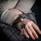 Fortune Jewel 108 Mala Beads Bowl Bodhi Seed Colored Rope Peace Bracelet