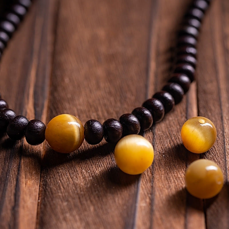 Fortune Jewel 108 Mala Beads Bowl Bodhi Seed Colored Rope Peace Bracelet