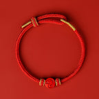 Fortune Jewel Chinese Zodiac Red String Eight Thread Peace Knot Cinnabar Protection Luck Bracelet