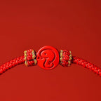 Fortune Jewel Chinese Zodiac Red String Eight Thread Peace Knot Cinnabar Protection Luck Bracelet