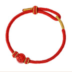 Fortune Jewel Chinese Zodiac Red String Eight Thread Peace Knot Cinnabar Protection Luck Bracelet