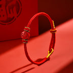 Fortune Jewel Chinese Zodiac Red String Eight Thread Peace Knot Cinnabar Protection Luck Bracelet