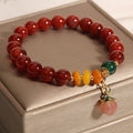 Fortune Jewel Red Agate Amber Peach Charm Self-acceptance Bracelet