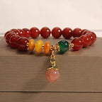 Fortune Jewel Red Agate Amber Peach Charm Self-acceptance Bracelet