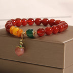 Fortune Jewel Red Agate Amber Peach Charm Self-acceptance Bracelet