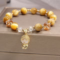 Fortune Jewel Yellow Tiger Eye Meditation Buddha Protection Bracelet