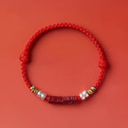 Fortune Jewel 925 Sterling Silver Om Mani Padme Hum Cinnabar Blessing Child Adult Bracelet