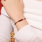 Fortune Jewel 925 Sterling Silver Om Mani Padme Hum Cinnabar Blessing Child Adult Bracelet