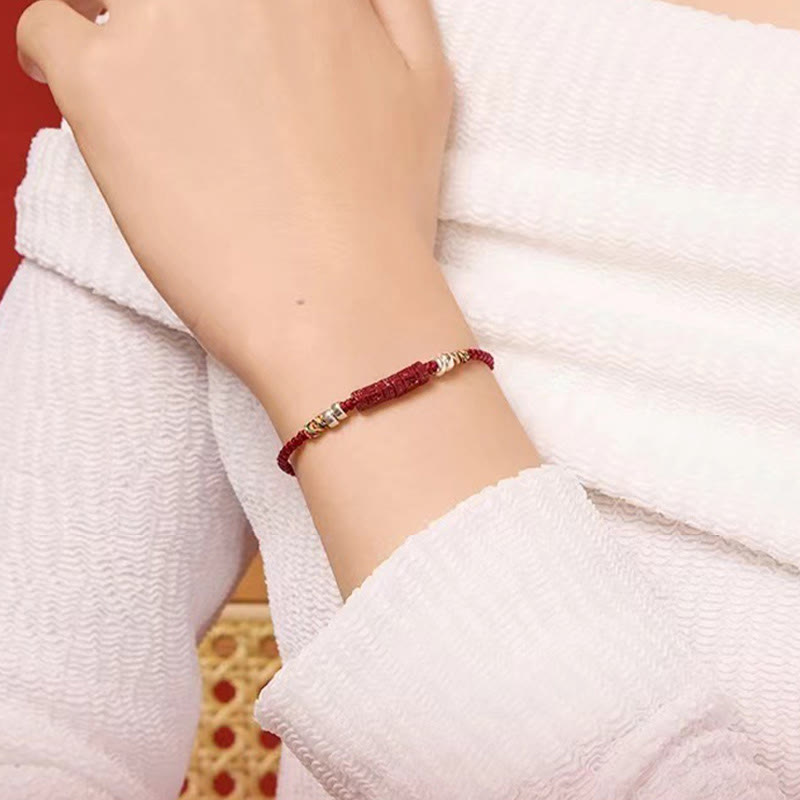 Fortune Jewel 925 Sterling Silver Om Mani Padme Hum Cinnabar Blessing Child Adult Bracelet