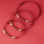 Fortune Jewel 925 Sterling Silver Om Mani Padme Hum Cinnabar Blessing Child Adult Bracelet