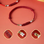 Fortune Jewel 925 Sterling Silver Om Mani Padme Hum Cinnabar Blessing Child Adult Bracelet
