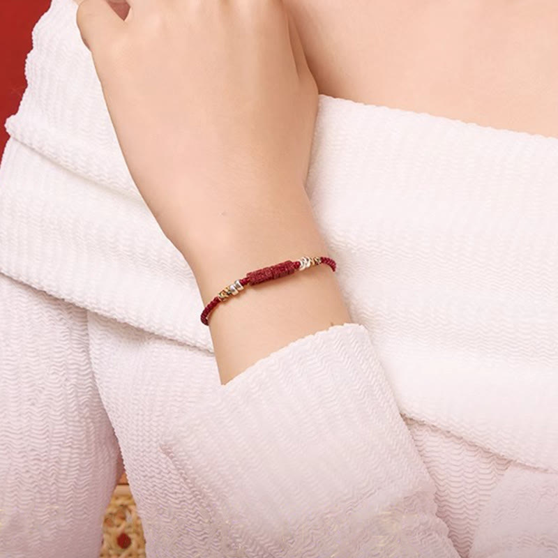 Fortune Jewel 925 Sterling Silver Om Mani Padme Hum Cinnabar Blessing Child Adult Bracelet