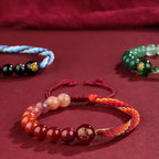 Fortune Jewel Five Elements Various Crystal Agate Wealth Reincarnation Knot Braid Bracelet