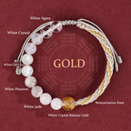 Fortune Jewel Five Elements Various Crystal Agate Wealth Reincarnation Knot Braid Bracelet