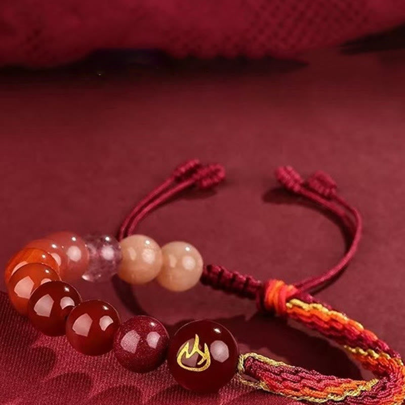 Fortune Jewel Five Elements Various Crystal Agate Wealth Reincarnation Knot Braid Bracelet