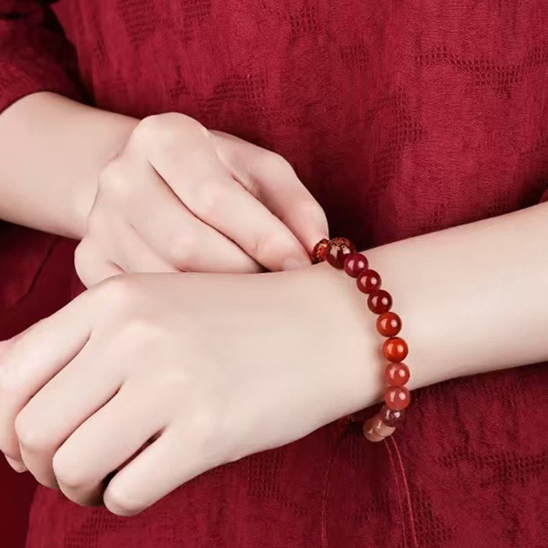 Fortune Jewel Five Elements Various Crystal Agate Wealth Reincarnation Knot Braid Bracelet