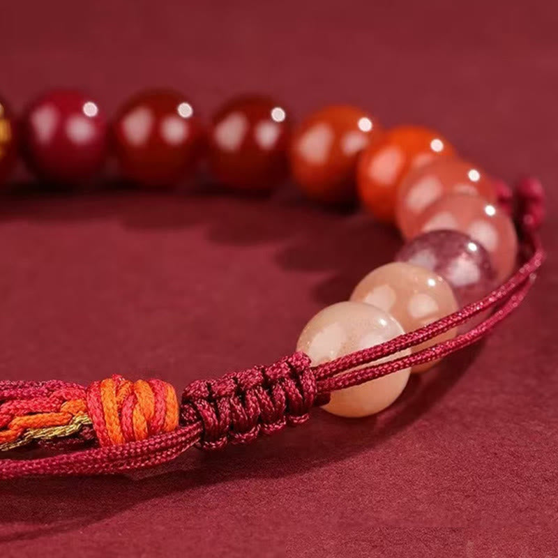 Fortune Jewel Five Elements Various Crystal Agate Wealth Reincarnation Knot Braid Bracelet