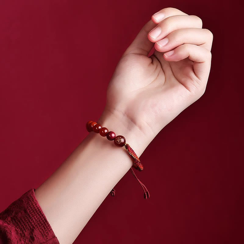 Fortune Jewel Five Elements Various Crystal Agate Wealth Reincarnation Knot Braid Bracelet