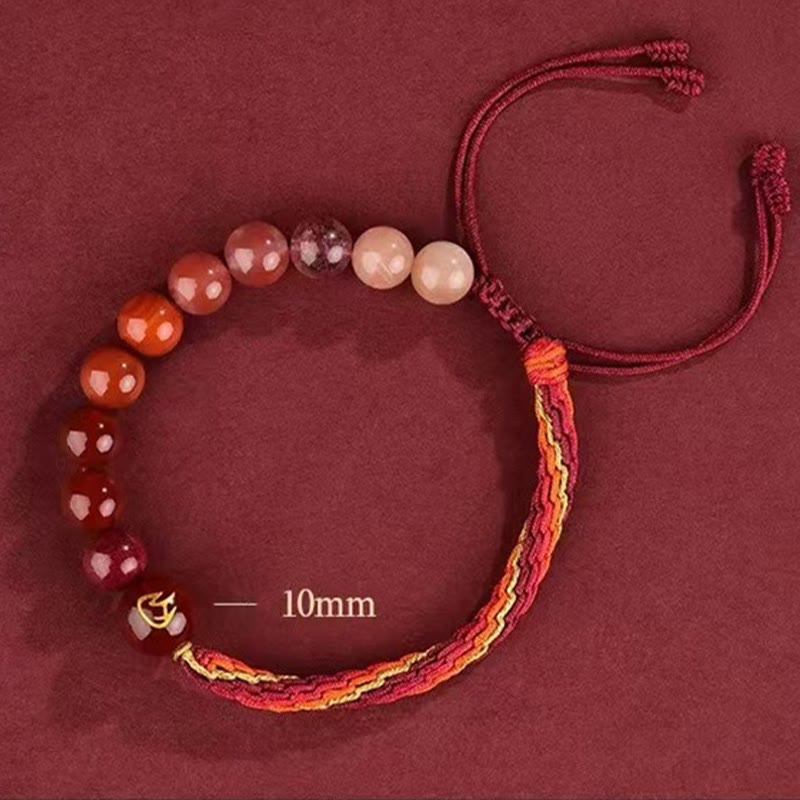 Fortune Jewel Five Elements Various Crystal Agate Wealth Reincarnation Knot Braid Bracelet