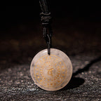 Fortune Jewel Vairocana Tathagata Sanskrit Mantra Various Crystal Black Obsidian Green Aventurine Strength Necklace Pendant