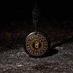 Fortune Jewel Vairocana Tathagata Sanskrit Mantra Various Crystal Black Obsidian Green Aventurine Strength Necklace Pendant