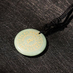 Fortune Jewel Vairocana Tathagata Sanskrit Mantra Various Crystal Black Obsidian Green Aventurine Strength Necklace Pendant