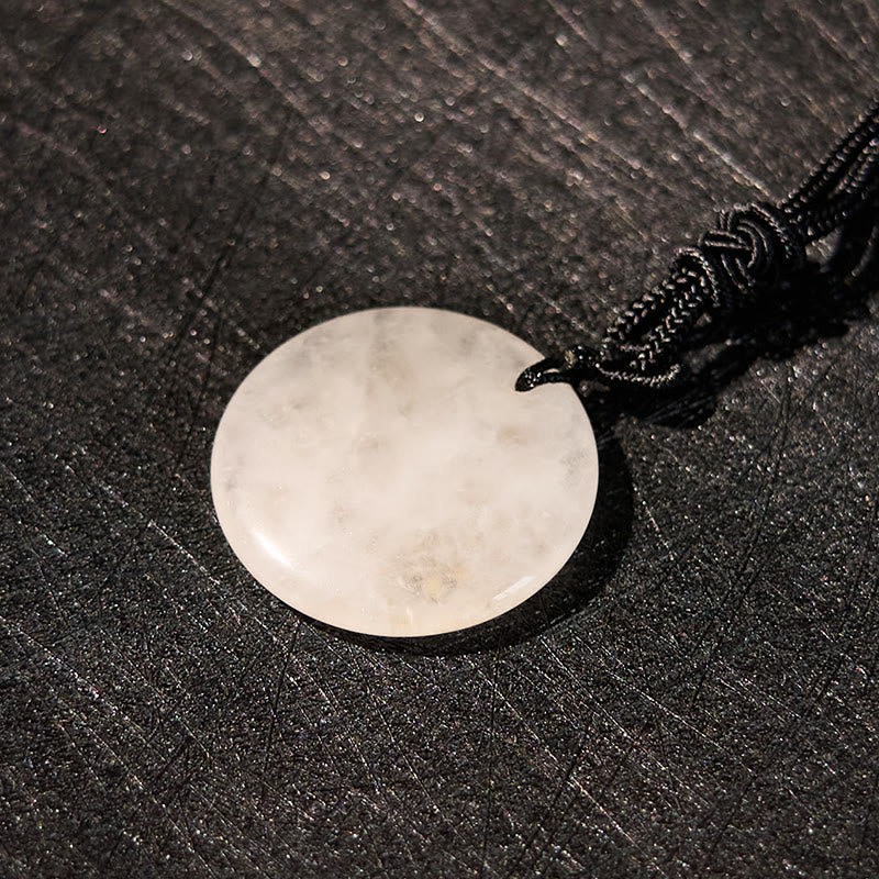 Fortune Jewel Vairocana Tathagata Sanskrit Mantra Various Crystal Black Obsidian Green Aventurine Strength Necklace Pendant