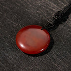 Fortune Jewel Vairocana Tathagata Sanskrit Mantra Various Crystal Black Obsidian Green Aventurine Strength Necklace Pendant